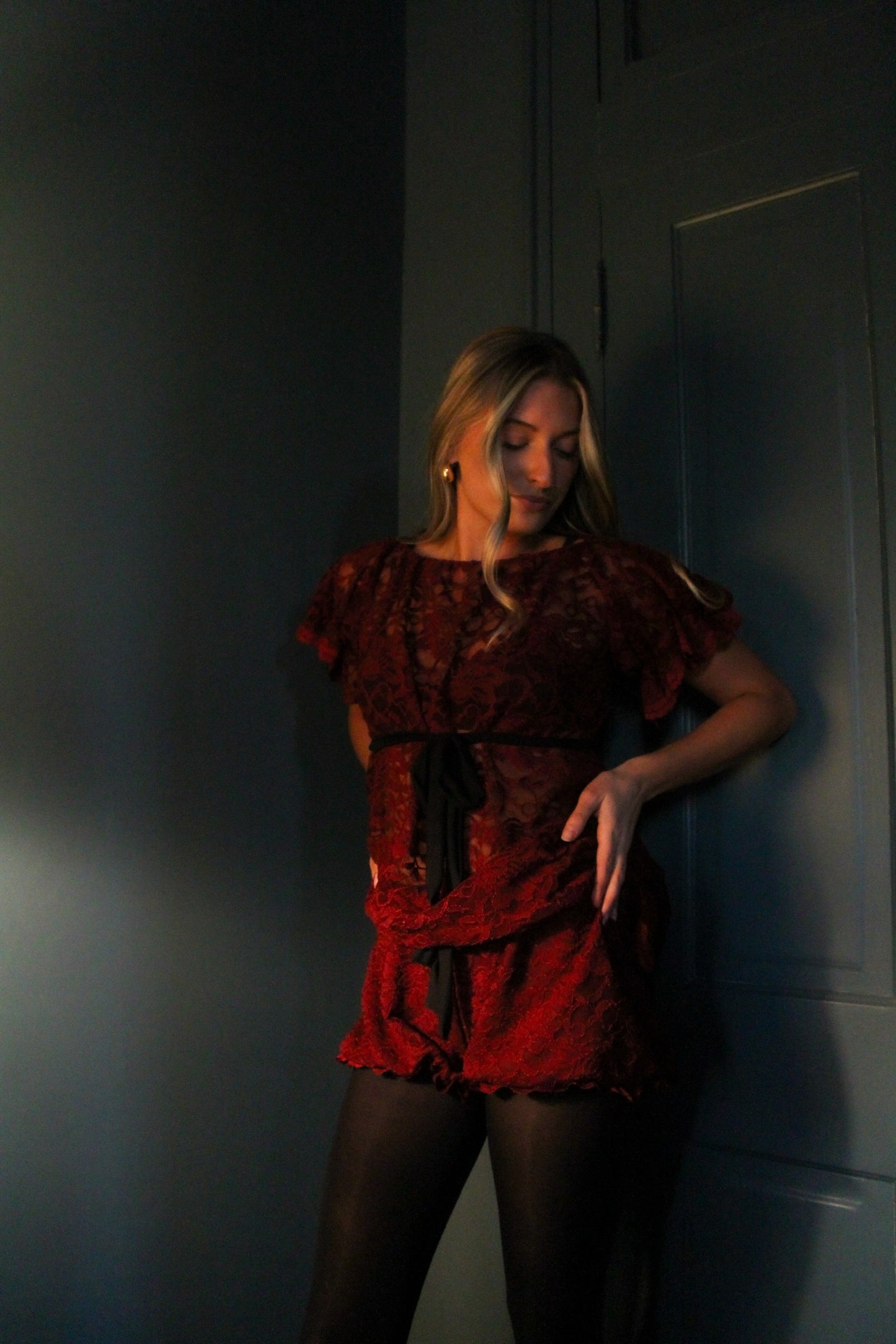 The Crimson Babydoll Set